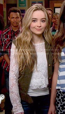 Maya's white lace ruffled top on Girl Meets World