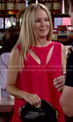 Sharon’s red top with cutouts on The Young and the Restless