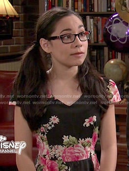 Smackle’s black and pink floral dress on Girl Meets World