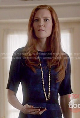 Abby's black and blue checked dress on Scandal