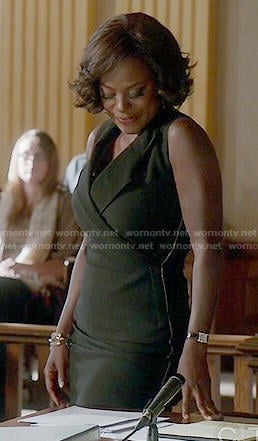 Annalise’s black sleeveless dress on How to Get Away with Murder