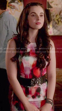 Bay’s spray paint print dress on Switched at Birth