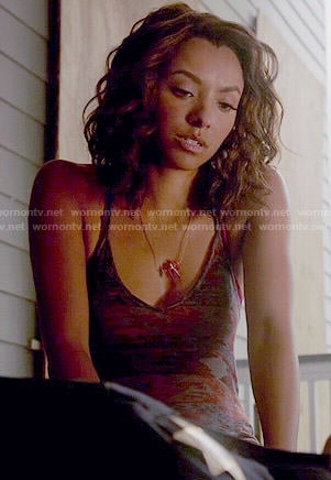 Bonnie’s printed cami on The Vampire Diaries