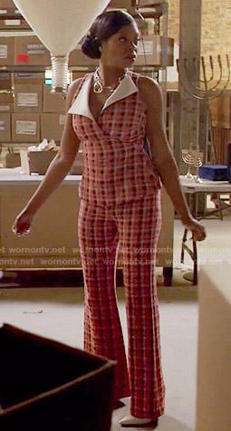 Cookie’s coral checked top and pants set on Empire