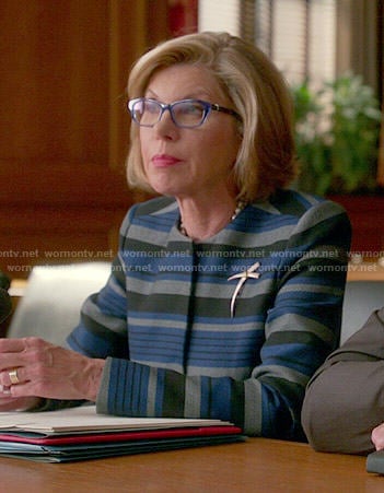 Diane’s blue striped jacket on The Good Wife