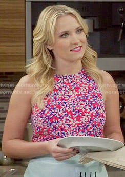 Gabi's red floral dress on Young and Hungry