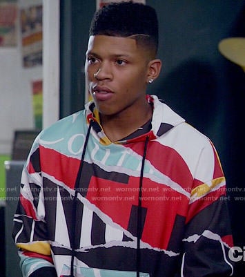 Hakeem's ripped print hoodie on Empire