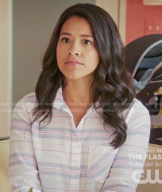 Jane’s blue and red striped top on Jane the Virgin