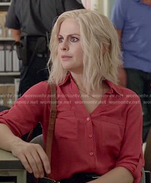 Liv's red button front blouse on iZombie