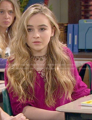 Maya’s pink peasant blouse on Girl Meets World