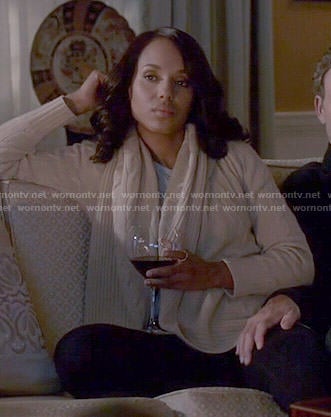 Olivia’s cream cable knit cardigan on Scandal