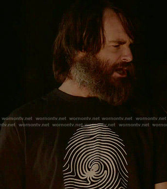 Phil’s octopus fingerprint t-shirt on Last Man on Earth