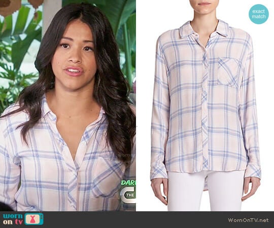 Rails Hunter Shirt in Pink Blue Melange worn by Jane Villanueva (Gina Rodriguez) on Jane the Virgin