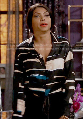 Cookie’s black and cream abstract print blouse on Empire