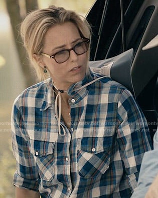 Elizabeth's plaid shirt on Madam Secretary