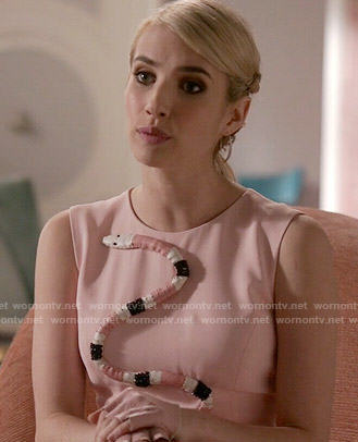 Chanel’s pink snake dress on Scream Queens