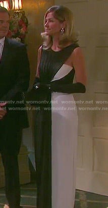 Eve’s black and white mesh gown on Days of our Lives