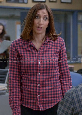 Gina’s pink checked shirt on Brooklyn Nine-Nine