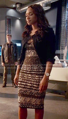 Iris's textured stripe dress on The Flash