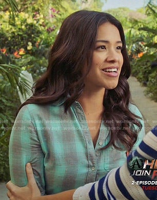 Jane’s aqua plaid shirt on Jane the Virgin