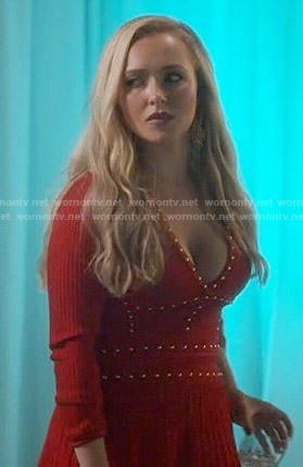 Juliette's red studded dress on Nashville