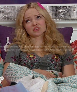 Liv's grey embellished top on Liv and Maddie