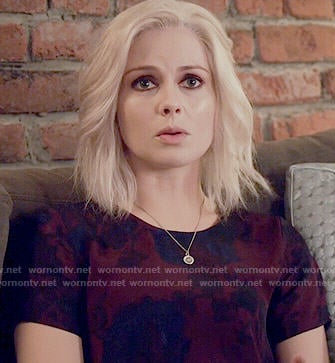 Liv’s red and navy floral top on iZombie
