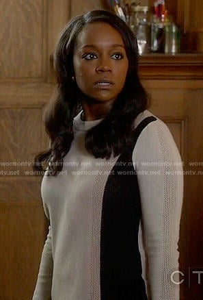 Michaela’s colorblock sweater on How to Get Away with Murder