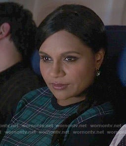 Mindy’s green and navy plaid sweater on The Mindy Project