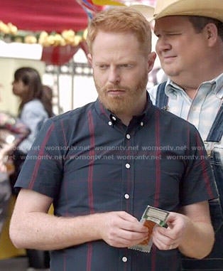 Mitchell's navy and red checked shirt on Modern Family