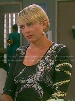 Nicole’s snake print dress on Days of our Lives