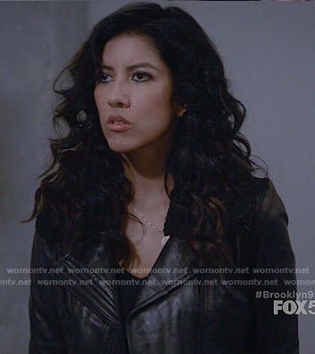 Rosa's leather jacket with shearling collar on Brooklyn Nine-Nine