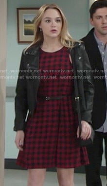 Summer's red checked dress on The Young and the Restless