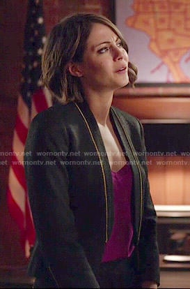 Thea’s zip detail blazer on Arrow