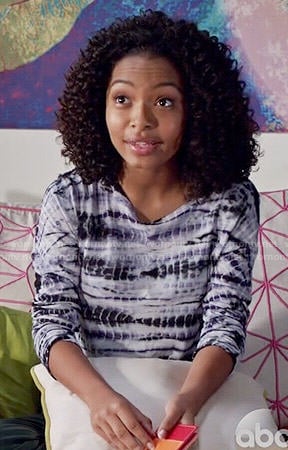 Zoey's tie dyed long sleeve top on Black-ish