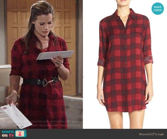 BB Dakota Kendrick Gingham Shirtdress worn by Chelsea Lawson (Melissa Claire Egan) on The Young and the Restless