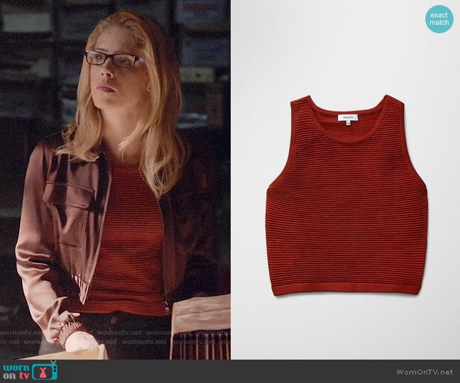 Babaton Alrik Knit Top worn by Felicity Smoak (Emily Bett Rickards) on Arrow