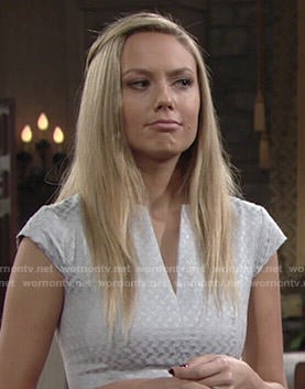 Abby’s silver split-neck dress on The Young and the Restless