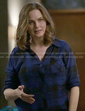 Brennan’s blue plaid shirt on Bones