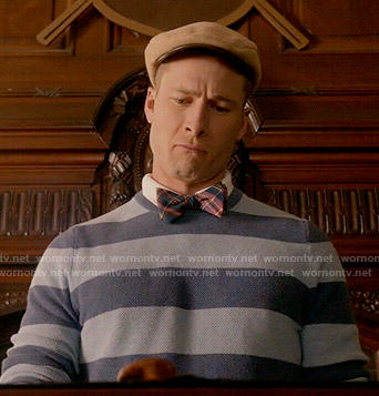 Chad's blue striped sweater on Scream Queens
