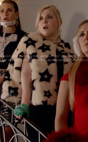 Chanel 5's star print fur jacket on Scream Queens