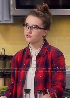 Eve's red plaid shirt with dots on Last Man Standing