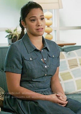 Jane's denim shritdress on Jane the Virgin