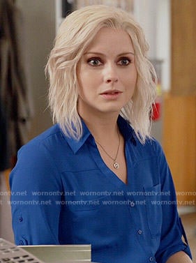 Liv’s blue button down top on iZombie