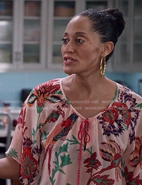 Rainbow's tropical printed blouse on Black-ish