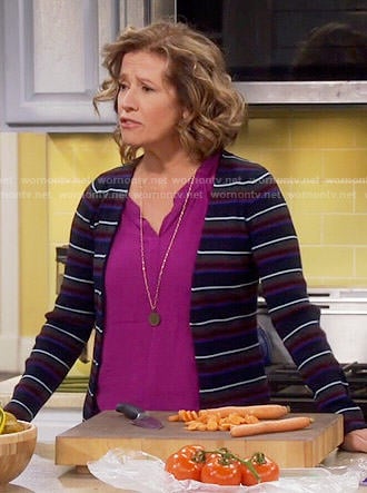 Vanessa’s striped cardigan on Last Man Standing