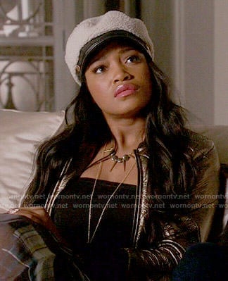 Zayday's gold quilted jacket on Scream Queens