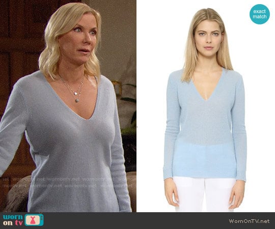 Theory Adrianna Cashmere Sweater worn by Brooke Logan (Katherine Kelly Lang) on The Bold and the Beautiful