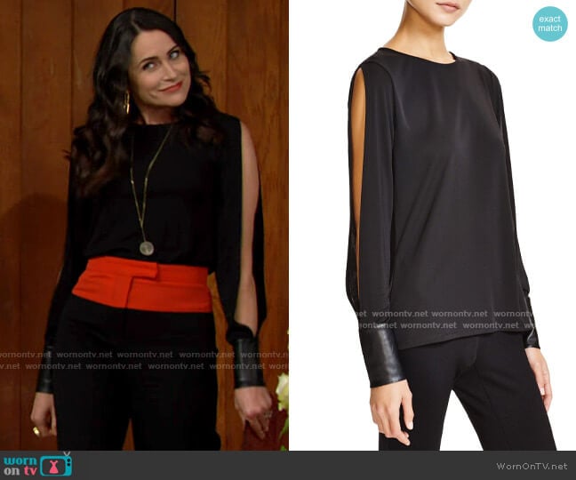 Bailey 44 Hutton Top worn by Quinn Fuller (Rena Sofer) on The Bold and the Beautiful