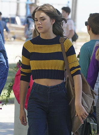 Callie’s navy and yellow striped cropped sweater on The Fosters